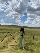 Load image into Gallery viewer, #####Boipelo Maxi Flared Shirt Dress in Olive Green
