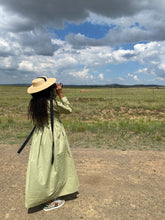 Load image into Gallery viewer, #####Boipelo Maxi Flared Shirt Dress in Olive Green