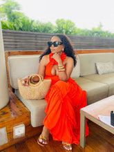 Load image into Gallery viewer, #LAMU COLLECTION: ORANGE RUFFLES MAXI
