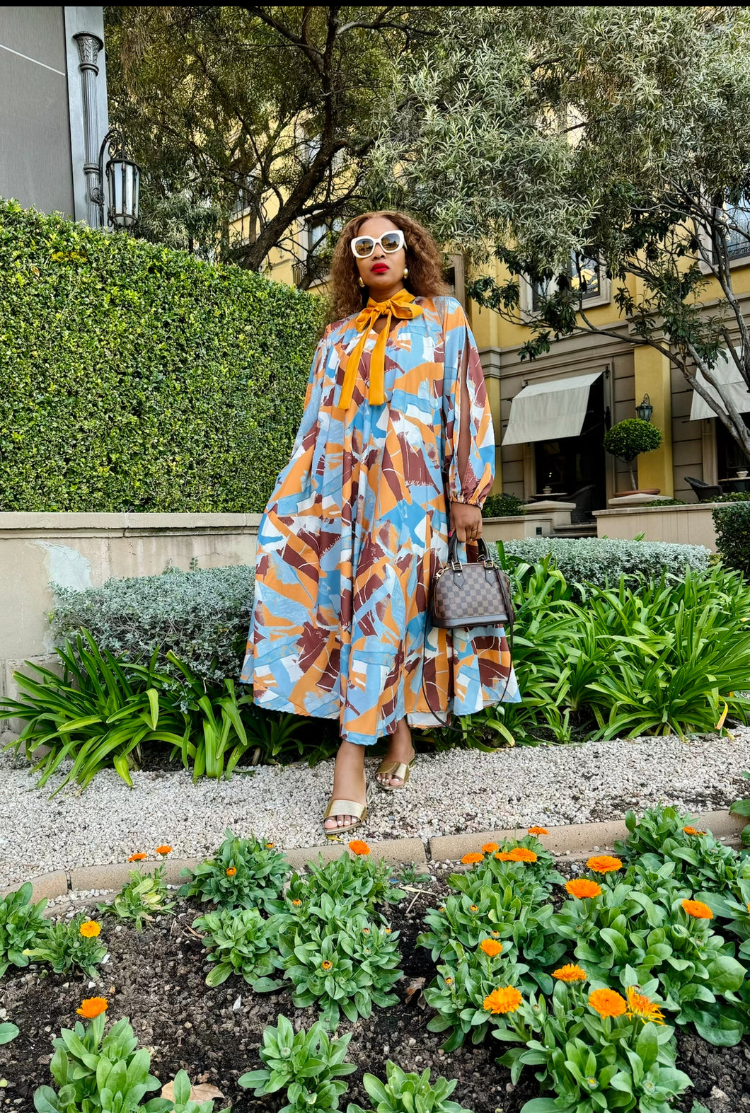 ***CHASING THE SUN:MANDARIN KAFTAN DRESS