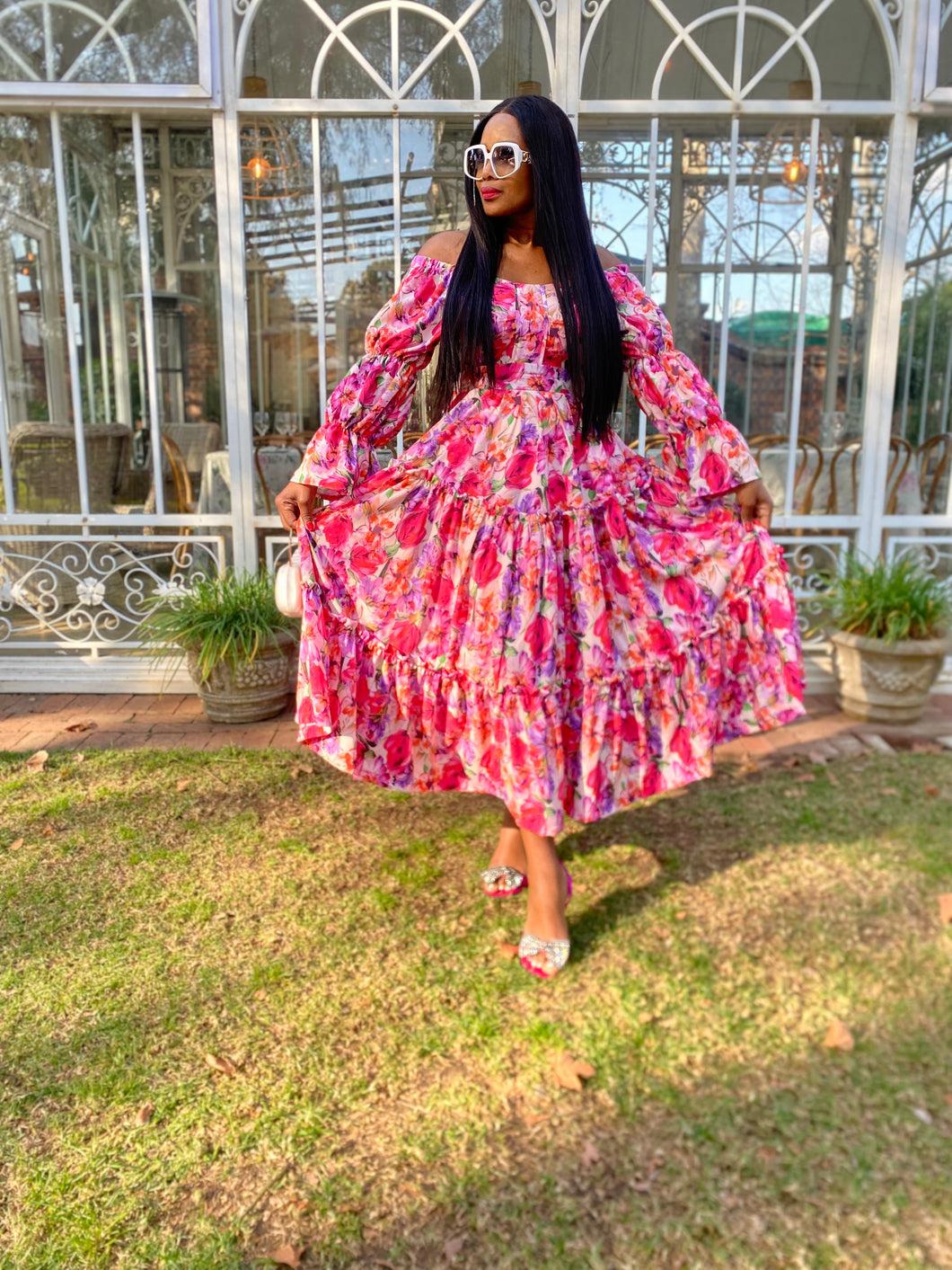 ####MARY POPPINS DRESS - Pink Flora