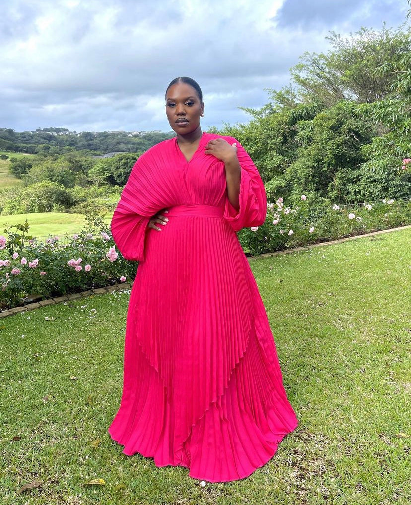 pleated dress south africa Asymmetrical pleated dress