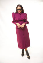 Load image into Gallery viewer, W23 : PLUM BUTTON DRESS
