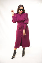 Load image into Gallery viewer, W23 : PLUM BUTTON DRESS
