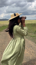 Load and play video in Gallery viewer, #####Boipelo Maxi Flared Shirt Dress in Olive Green
