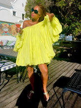 Load image into Gallery viewer, ***CHASING THE SUN:YELLOW BUBBLE MINI DRESS
